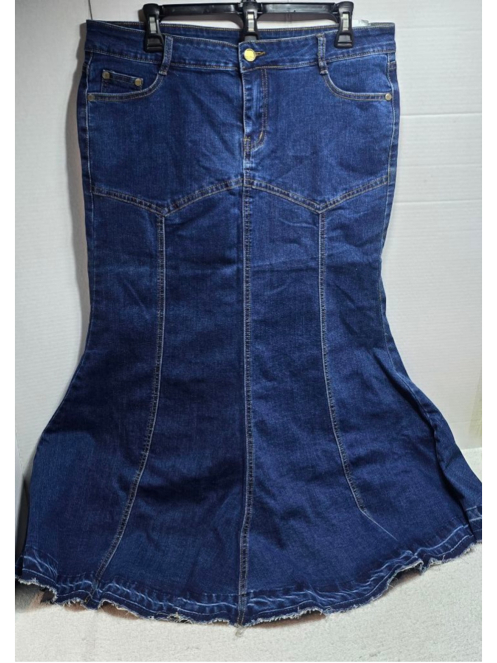 Women's LISUEYNE Blue Denim Maxi Skirt XL